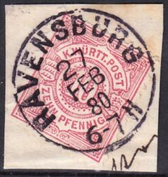 1875  Freimarke: weiße Ziffer im Kreis