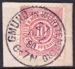 1875  Freimarke: weiße Ziffer im Kreis