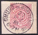 1875  Freimarke: weiße Ziffer im Kreis