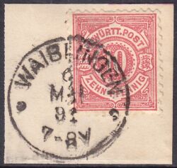 1875  Freimarke: weiße Ziffer im Kreis