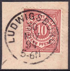 1875  Freimarke: weiße Ziffer im Kreis