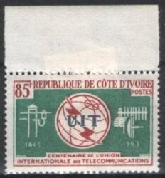 Elfenbeinküste 1965  100 Jahre Internationale Fernmeldeunion UIT