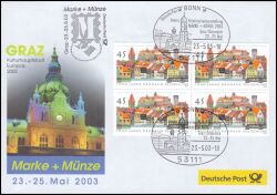 2003  Ausstellungsbeleg Nr. 79 - Marke + Münze Graz