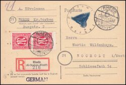 Fernpostkarte per Einschreiben - MiF - Zensurpost