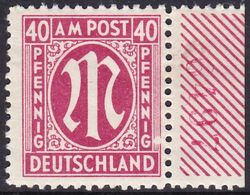 1945  Freimarke: AM-Post  deutscher Druck mit Bogenzhler