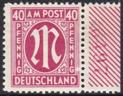 1945  Freimarke: AM-Post  deutscher Druck mit Bogenzähler