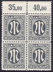 1945  Freimarke: AM-Post  deutscher Druck mit Plattenfehler