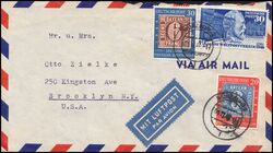1949  Mischfrankatur auf Auslandbrief per Luftpost
