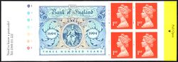 106 - 1994  Markenheftchen: 300 Jahre Bank of England mit Zylindernummer