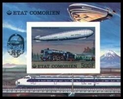 Komoren 1977  Komoren 1977  Luftschiffe und Eisenbahnen - ungezähnt
