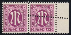 1945  Freimarke: AM-Post  deutscher Druck mit Doppelzähnung und Plattenfehler