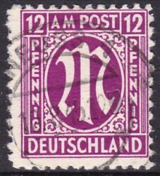 1945  Freimarke: AM-Post  amerikanischer Druck