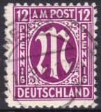 1945  Freimarke: AM-Post  amerikanischer Druck