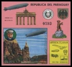 Paraguay 1977  Luftschiff LZ 127 ber Berlin