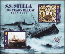 1999  Untergangs des Dampfers Stella - 125 Jahre Weltpostverein (UPU)