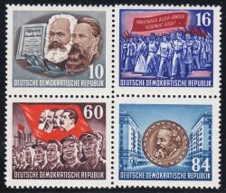 1953  Karl-Marx-Jahr - Herzstck aus Block 9 A