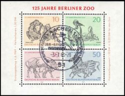 1969  125 Jahre Berliner Zoo - Block