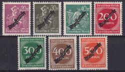 1923  Dienstmarken: Freimarken mit Aufdruck -