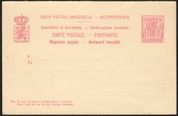 1888  Wertstempel: Allegorie - Postkarte mit Antwortkarte