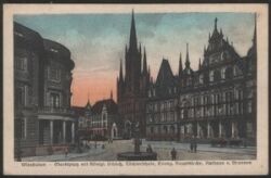 Wiesbaden - Marktplatz mit Königl. Schloß u. Töchterschule