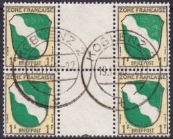 1945  Freimarken mit Zwischensteg