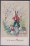 Die besten Ostergrüße - Hase mit Eiern