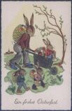 Ein frohes Osterfest - Hasen mit Eiern