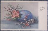 Frohe Ostern - Osterei mit Blumen
