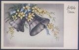 Fröhliche Ostern - Osterglocken mit Blumen