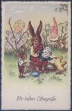Die besten Ostergrüße - Osterhase mit Zwerg u....