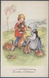 Frohe Ostern - Kinder mit Hasen