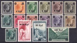 Luxemburg - 1940  Freimarken von Luxemburg mit Aufdruck