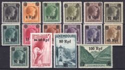 Luxemburg - 1940  Freimarken von Luxemburg mit Aufdruck