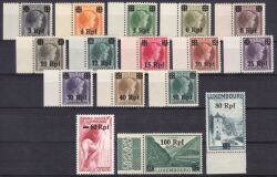 Luxemburg - 1940  Freimarken von Luxemburg mit Aufdruck