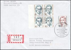 1986  Mischfrankatur auf R-Brief