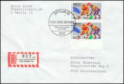 1989  Mehrfachfrankatur auf R-Brief