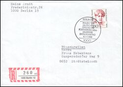 1988  Einzelfrankatur auf R-Brief