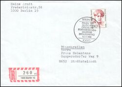 1988  Einzelfrankatur auf R-Brief