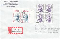 1988  Mischfrankatur auf R-Brief