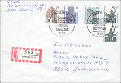 1987  Mischfrankatur auf R-Brief