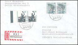 1987  Mischfrankatur auf R-Brief