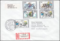 1990  Mischfrankatur auf R-Brief