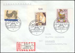 1971  Mischfrankatur auf R-Brief