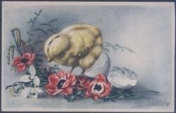 Kücken mit Blumen