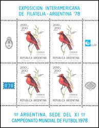 Argentinien 1978  Briefmarkenausstellung ARGENTINA `78 - Vögel