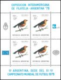 Argentinien 1978  Briefmarkenausstellung ARGENTINA `78 - Vögel
