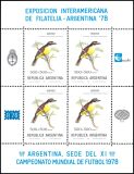 Argentinien 1978  Briefmarkenausstellung ARGENTINA `78 - Vögel