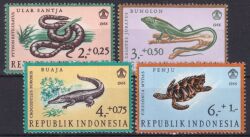 Indonesien 1966  Tag der sozialen Fürsorge: Reptilien