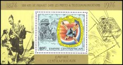 Zentralafrika 1978  100 Jahre Post- und Fernmeldewesen: Satellit "Pioneer"