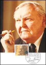 1987  Maximumkarte - Ludwig Erhard